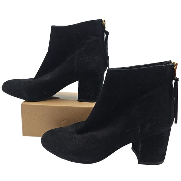 Steve Madden Womans size 6.5 Ithica-M Kid Suede Leather Black Booties Back Zip - Picture 2 of 8